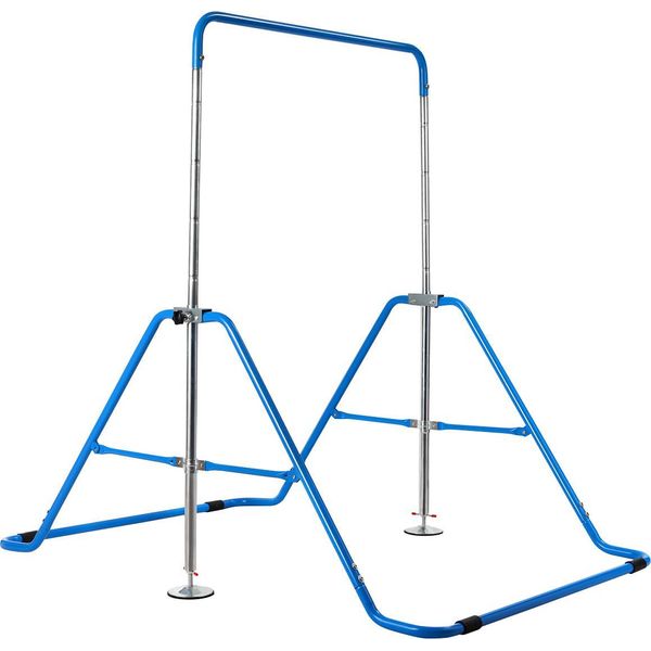 Barra Da Ginnastica Per Bambini Costway, Barra Orizzontale Pieghevole Regolabile In Altezza 90-130 Cm, Barra Da Ginnastica Orizzontale, Attrezzatura Da Ginnastica Per Bambini Di 3-7 Anni-image