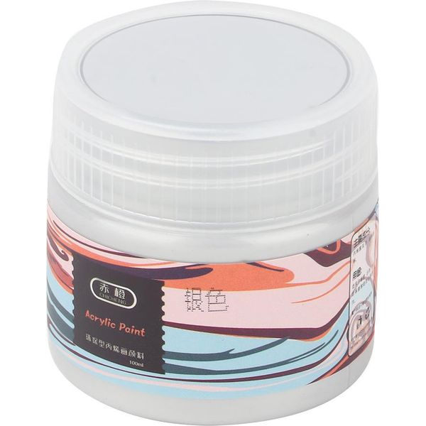 100 Ml Vernice Acrilica, Artista, Pittura, Pigmento, Arte, Artigianato, Disegno, Colore (Argento)-image