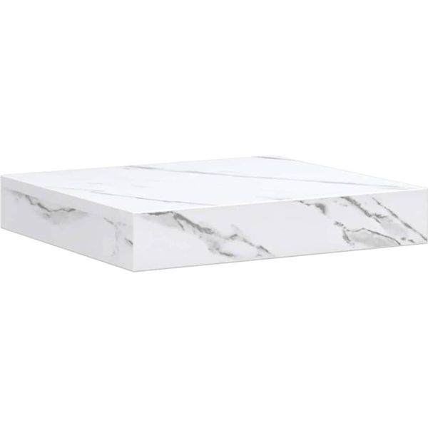 Vidaxl Mensola A Muro In Marmo Bianco 23 X 23,5 X 4 Cm Materiale A Base Di Legno-image