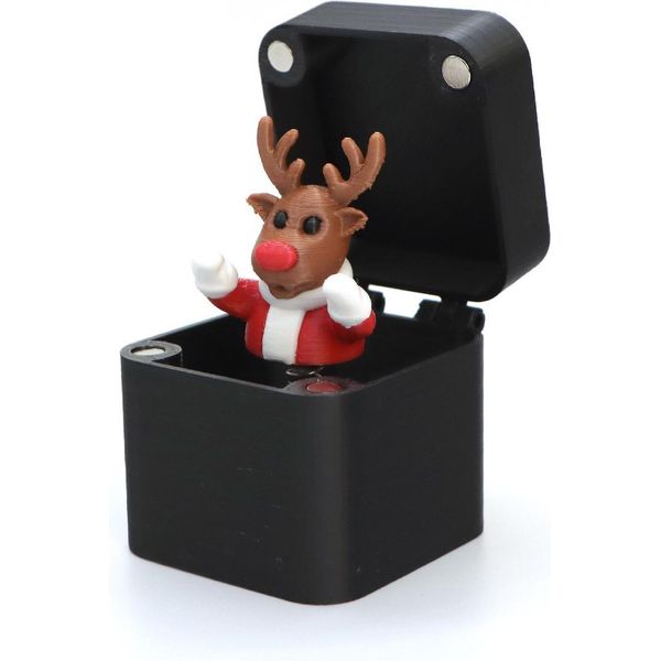 Inf Scatola Scherzo Renna Natalizia Agitante - Regalo Sorpresa Divertente-image