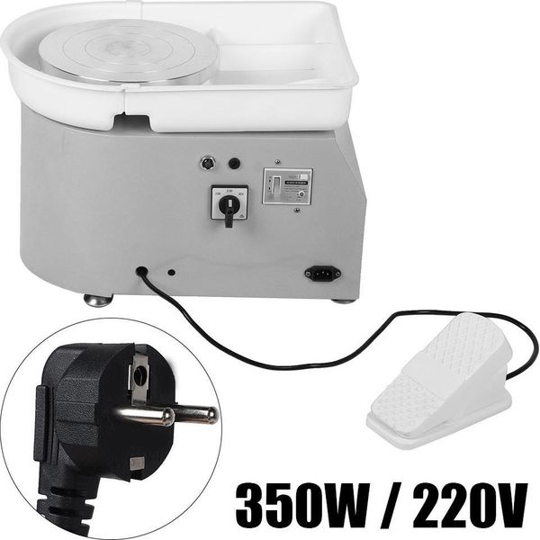 Tornio Elettrico, Macchina Per Ceramica, Strumento Artistico A Pedale, 350 W, Grigio-image