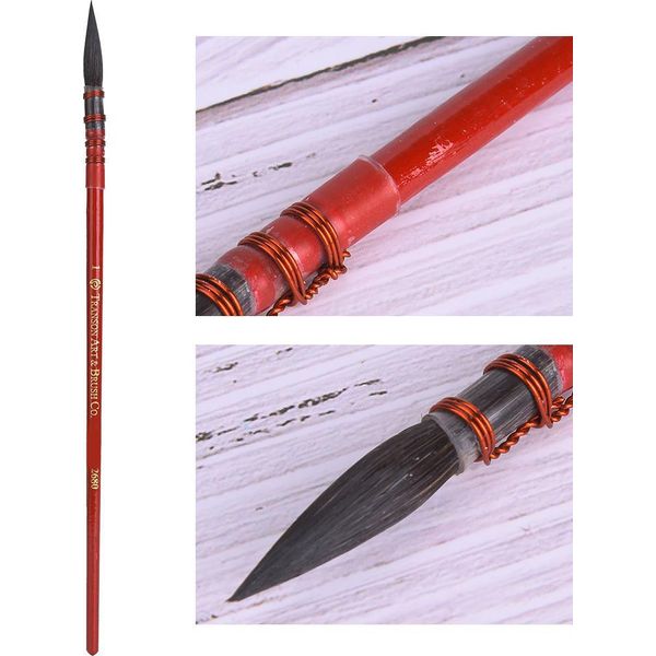 Pennello Per Pittura, Alta Qualità, Pelo Di Scoiattolo, Testa Rotonda, Guazzo, Acquerello, Matita Da Disegno, Forniture Per Artisti, Rosso, 1#-image
