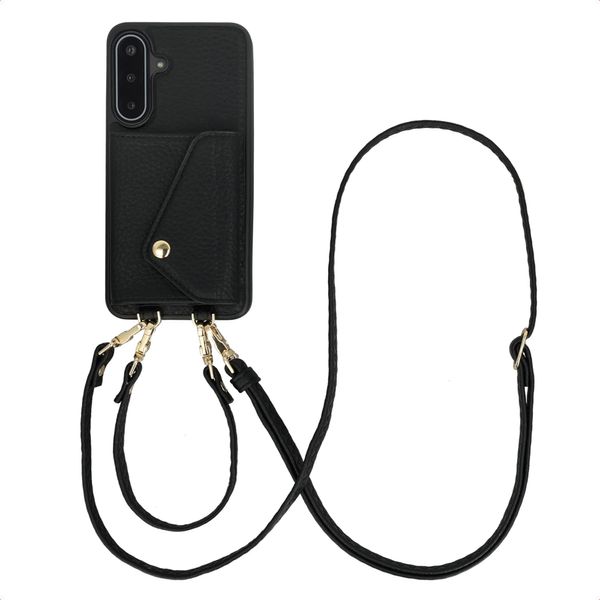 Samsung Galaxy A17/Samsung Galaxy A17 Custodia - Pelle Finta - Selencia Custodia Rigida/Custodia Con Cinturino/Cover Posteriore - Nero-image