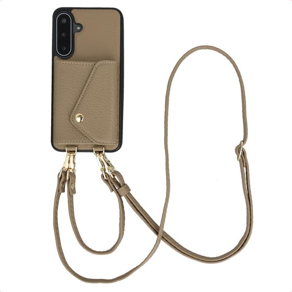 Samsung Galaxy A17/Samsung Galaxy A17 Custodia - Pelle Finta - Selencia Custodia Rigida/Custodia Con Cinturino/Cover Posteriore - Beige-image