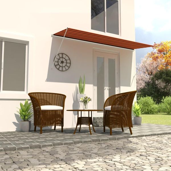 Maison Exclusive - Tenda Da Sole Retrattile 350×150 Cm Arancione E Marrone-image