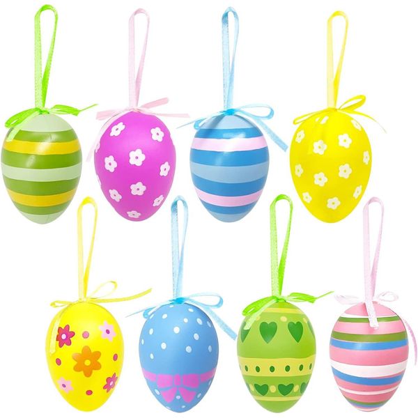 Aviski 24 Pezzi Uova Di Pasqua Appese Uova Di Pasqua Colorate-image