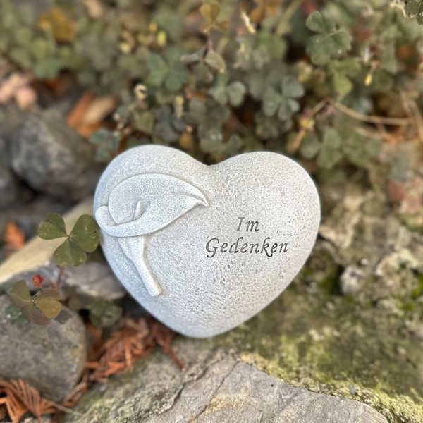 Eberin - Cimitero Cuore Commemorativo/Cuore A Lutto/Cuore Che Dice/Cuore Di Tomba Calla Con Scritta "In Memoria"""-image