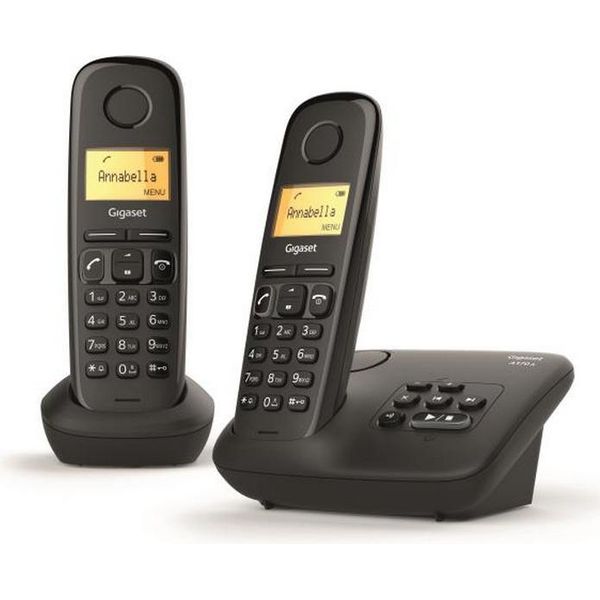 Telefono Cordless Duo Dect Nero Con Segreteria Telefonica Gigaset Al170A Duo Noir-image