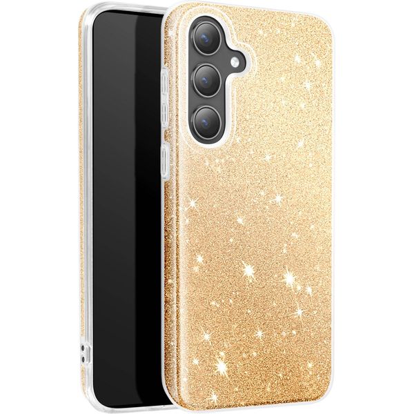 Avizar, Custodia In Silicone Scintillante Per Samsung S24 / S25 - Ultrasottile E Antiurto, Oro-image