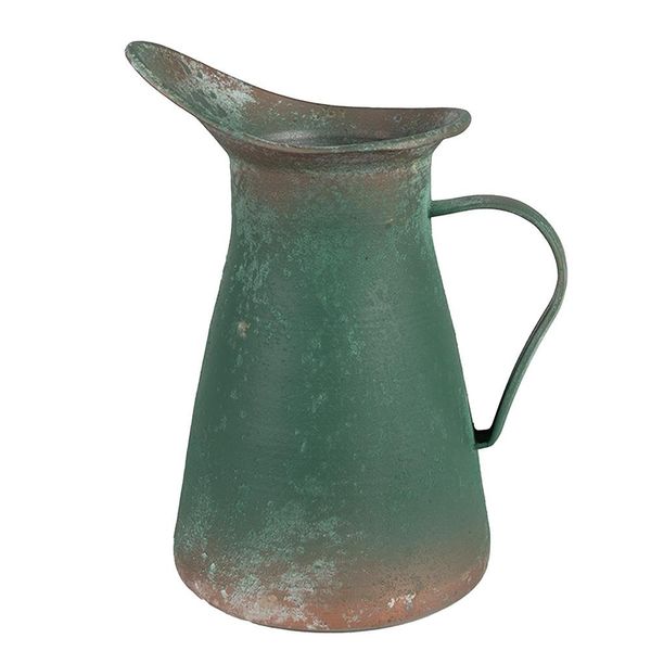 Brocca Decorativa Clayre & Eef 21X15X25 Cm In Metallo Verde-image