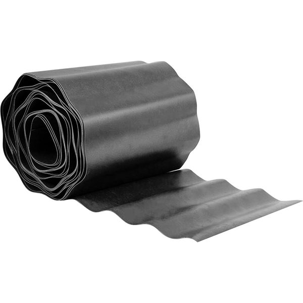 Gardenix Waveborder Bordure Per Prato In Plastica Lunghezza 9 M Altezza 10-25 Cm – Grigio / 25 Cm-image