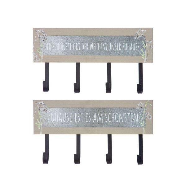 Gilde Garderobe, "Zuhause"", Spruch, Mdf, Braun, , 2 StüCk Wie Abgebildet, L. 4 Cm, B. 34 Cm, H. 19 Cm 50686"-image