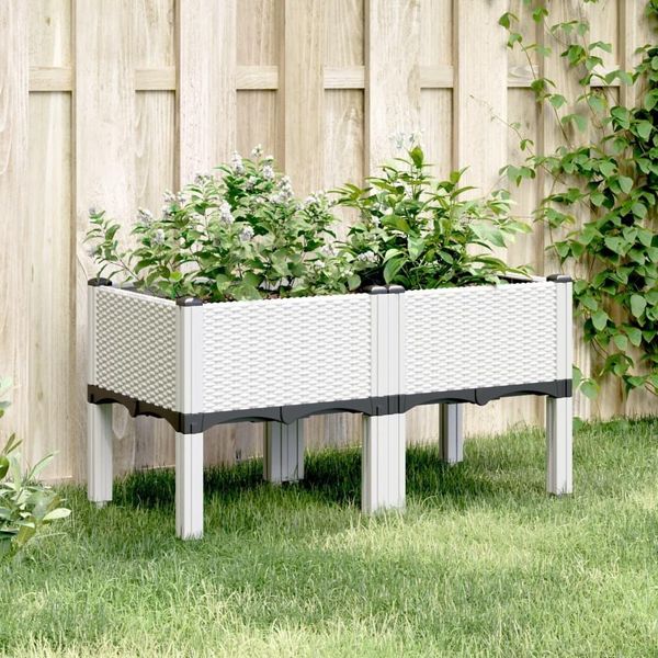 Maison Exclusive - Fioriera Con Piedini Bianco 80X40X42 Cm Pp-image