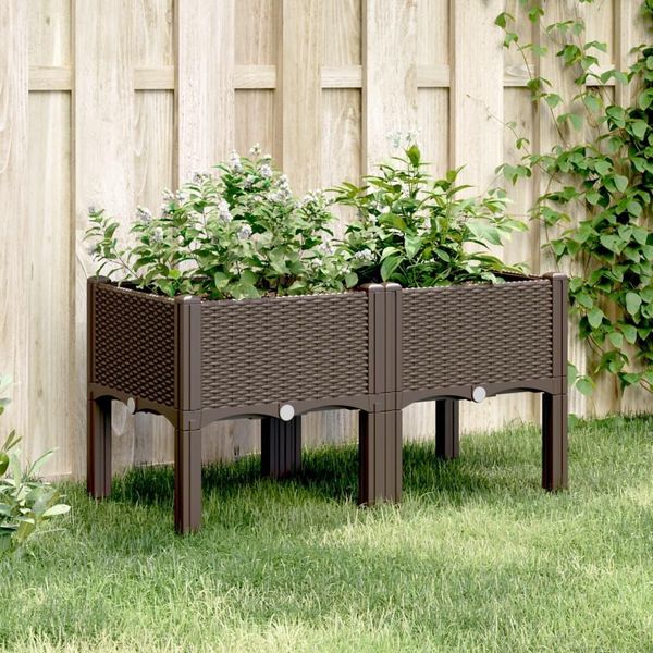 Maison Exclusive - Fioriera Con Piedini Marrone 80X40X42 Cm Pp-image