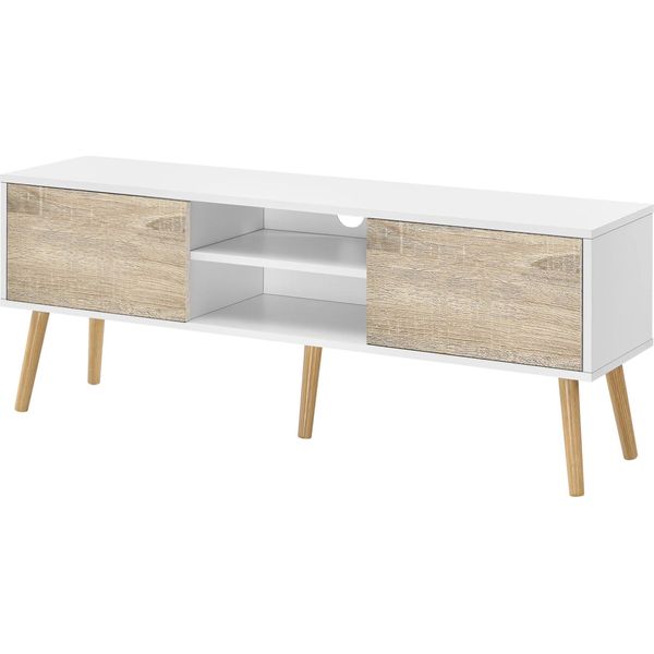 In And Outdoormatch Earnest Armadio Graca - 120 X 29.5 X 46.5 Cm - Rovere Bianco - Truciolato E Legno - Design Elegante-image