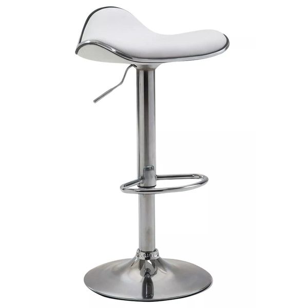 In And Outdoormatch Designer Bar Stool Herman - Set Di 1 - Ergonomico - Sgabello Da Bar O Da Mensa - Senza Schienale - Bianco - 60-80Cm-image