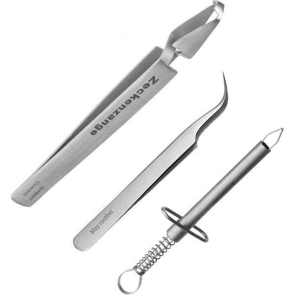 Set Professionale Di Pinzette Per Zecche In Acciaio Inossidabile (3 Pezzi) - Pinzette Per Zecche Precise-image