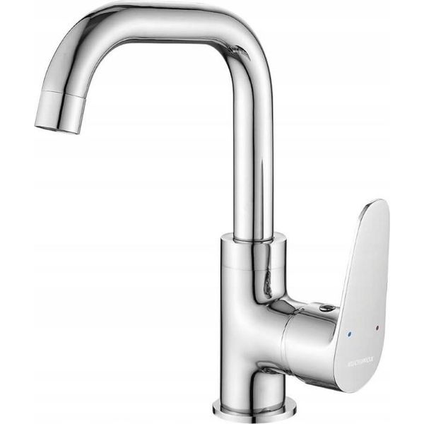 Miscelatore Per Lavabo A Colonna Con Bocca Girevole Sagra Cromo-image