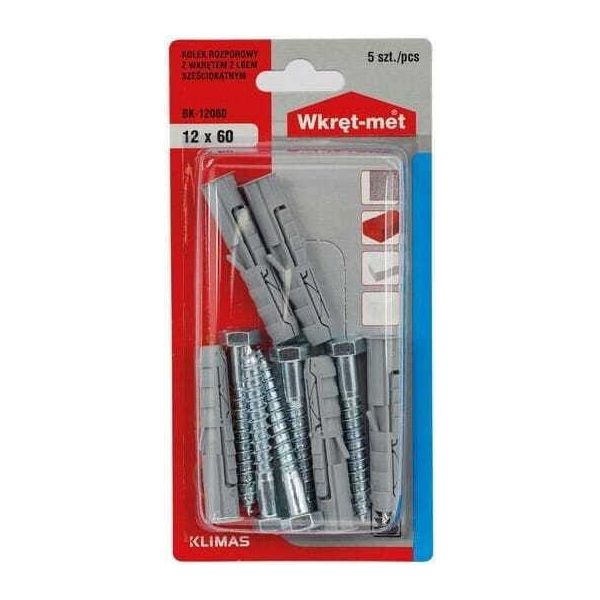 Tassello 12X60 Mm Con Vite A Testa Esagonale 5 Pz-image
