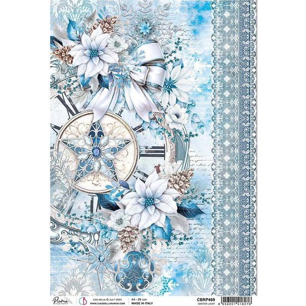 Ciao Bella Motiv-Strohseide Eleganza Del Blu - Luce D'inverno, Din A4, Decoupage-image