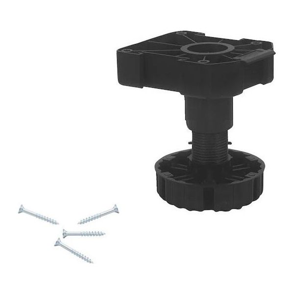 Gamba Per Mobili 100 Mm Regolabile In Altezza 90-118 Mm Plastica Nera-image