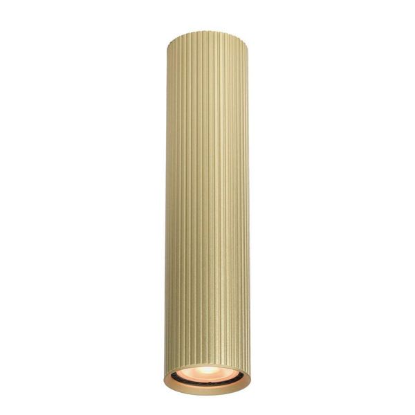Spot A Soffitto Moderno Tubo A Righe Oro Rotondo 24 Cm Per Soggiorno Cucina 1Xgu10 10W Rilok Italux-image