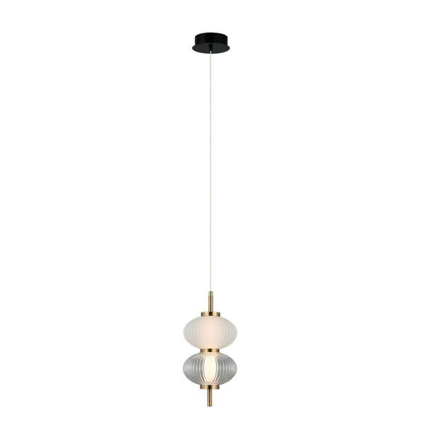 Lampada A Sospensione Decorativa Per Il Soggiorno Con Paralume Verticale In Vetro Colore Caldo Led 8W Testa Italux-image