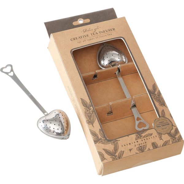Boltze Colino Per Tè Teatime (2 Pezzi, Argento, Metallo, Lxlxh:4X 2,2 X14,3 Cm, Forma Di Cuore)-image