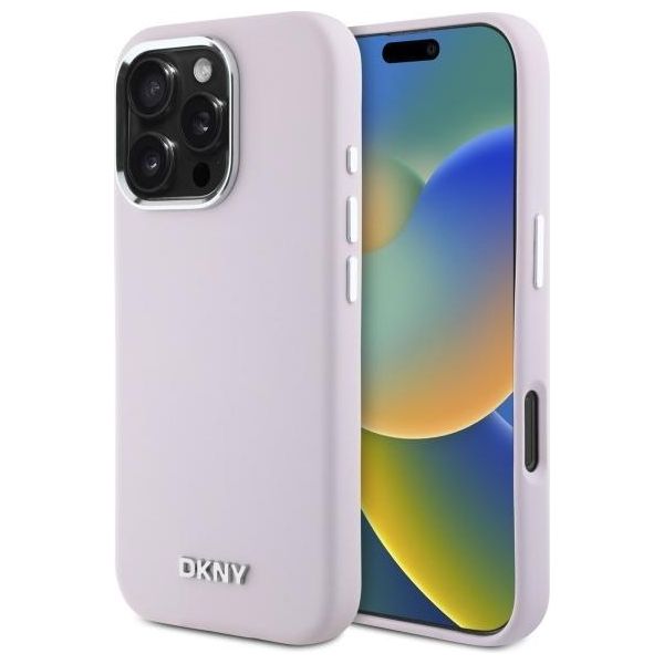 Dkny Dkhmp16Xsmchlp Iphone 16 Pro Max 6,9 RóżOwy/Rosa Custodia Rigida In Silicone Liquido Piccolo Metallo Logo Magsafe-image