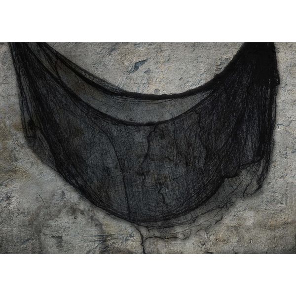 Halloween Haunted House Bloody Fabric Decoration Red Scary Horror Party Theme Wall Decoration Scary Eerie Atmosphere Decoration Fabric Scenario, Colore: Nero-image