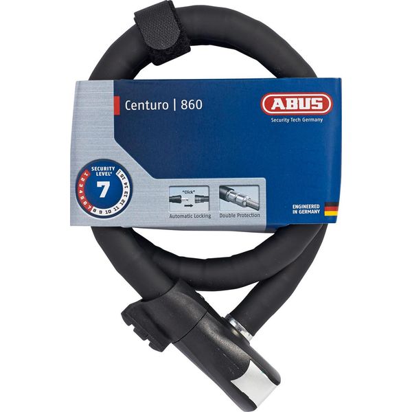 Blocca Cavo Corazzato Abus Steel-O-Flex Centuro 860 - Con Supporto Quicksnap Rbu - Blocca Cavo In Cavo D'acciaio Con Armatura In Manicotti D'acciaio - Livello Di Sicurezza Abus 7 - 85 Cm-image