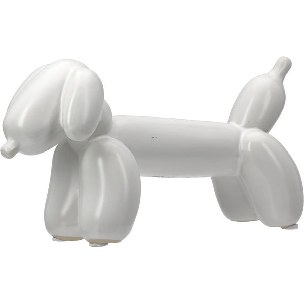 Gilde Figur, Dackel, "Dackel Ballonhund"", Ballonhund, Keramik, Weiß, Ve 2, L. 10 Cm, B. 21 Cm, H. 10 Cm 58582"-image