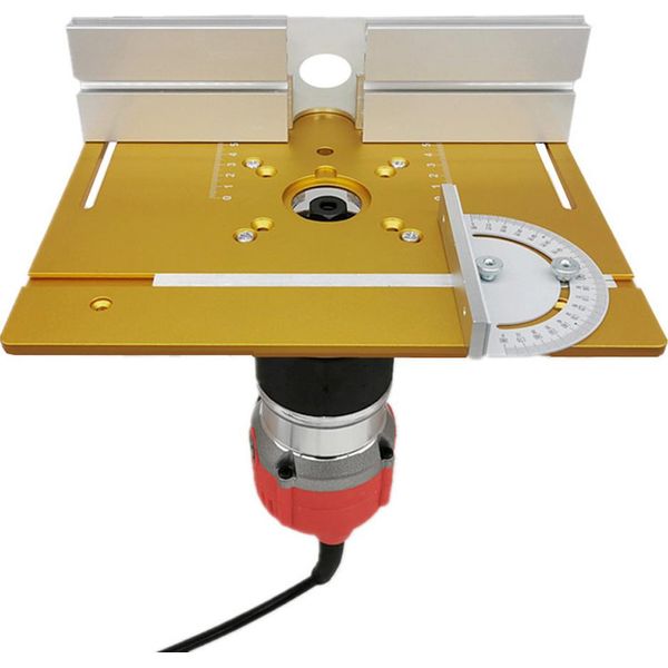 Router Tabella Inserire Piastra In Lega Di Alluminio Legno Fresatura Flip Board Rifilatura Macchina Incisione Strumento Ausiliario Sega Da Tavolo Banchi Di Falegnameria-image