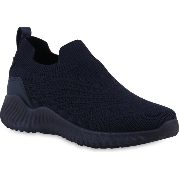 Van Hill Scarpe Sportive Da Donna Slip On Scarpe Sportive Con Suola Profilata 841677, Colore: Blu Scuro, Taglia: 39-image