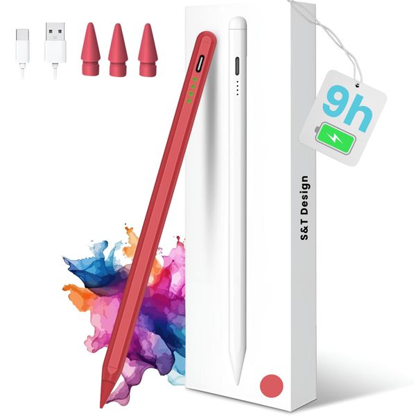 Penna A Ciondolo Apple Pencil Per Ipad USB-C (2018-2024) Ricarica Rapida Per Ipad Apple Stylus Pencil Pen Red-image
