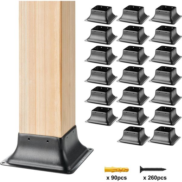 20 Pezzi 101,6 X 101,6 Staffe Di Base Per Pali, Robuste, Per Ancoraggi In Legno Standard-image