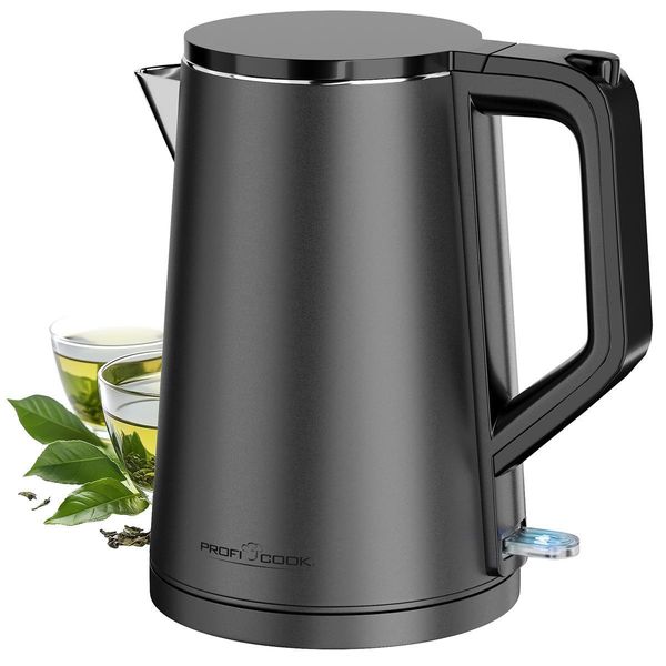 Bollitore Elettrico Proficook® 1,5L | 2200W | Involucro In Acciaio Inox Opaco | Involucro Termico A Doppia Parete | Avvolgicavo | Bollitore Elettrico In Acciaio Inox Pc Wk 1290-image