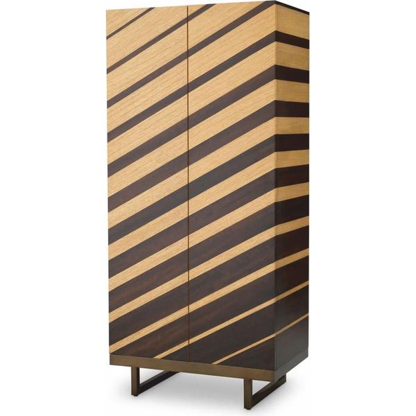 Casa Padrino Mobile Bar Colori Naturali / Marrone Scuro / Bronzo H. 175 Cm - Mobili Da Bar-image