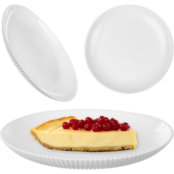 Piatto Da Dessert Kadax 19 Cm, 1 Pezzo, Piatto Da Colazione In Vetro Opalino Bianco, Piatto Per Torte, Piatto Piccolo Per Torte, Dessert E Colazione, Lavabile In Lavastoviglie (Bianco)-image