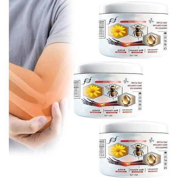 Pomata Al Veleno D'api Per Il Dolore - 3 Confezioni Crema Curativa Sollievo Dal Dolore Dell'artrite Formula Naturale Crema Articolare Ultra Forte Rigenerazione Per Il Dolore Muscolare.-image