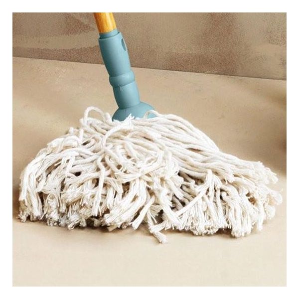 Mop Per Pavimenti In Cotone Con Copertura Di Ricambio - Copertura Con Nappe Super Assorbenti - Per Pavimenti Duri, Legno E Laminato - Bambù ® - Blu-image