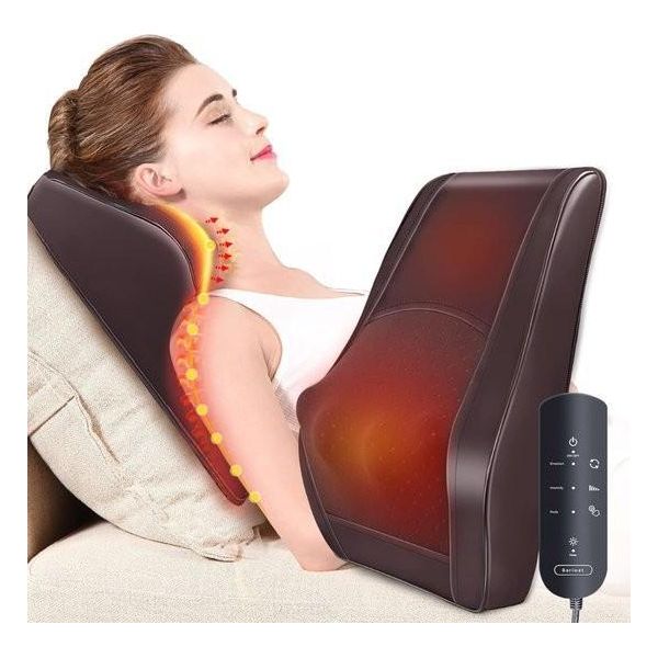 Massaggiatore Per Il Collo - Cuscino Per Massaggi - Massaggiatore Elettrico - Terapia Del Dolore Con Funzione Calore - Senza Fili - Per Collo, Schiena E Spalle - Silenzioso - Rilassamento-image