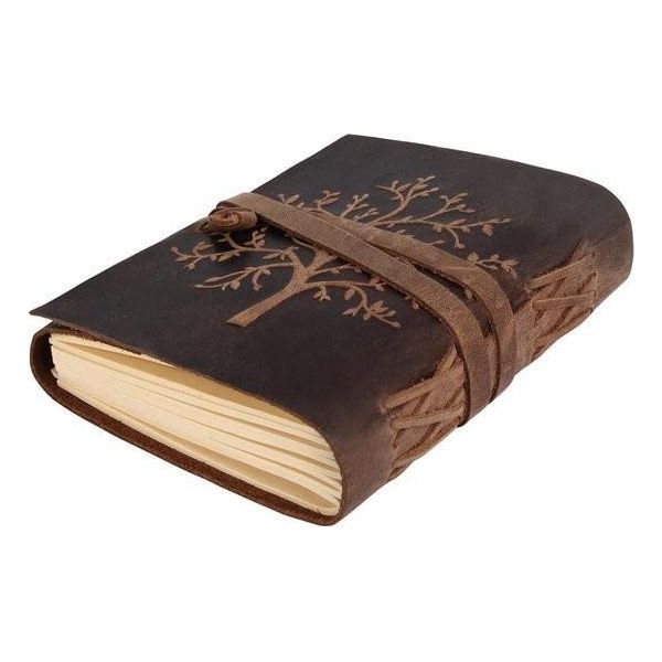 Taccuino In Pelle - Diario Con Albero Della Vita - 400 Pagine - Carta A Righe-image