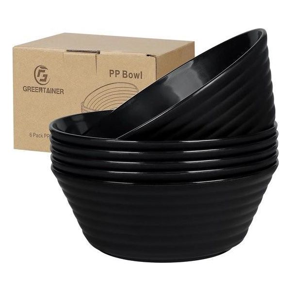 Set Di 6 Ciotole Grandi Per La Colazione, Infrangibili, Set Di Ciotole Per Dessert (1055 Ml), Ciotole Per Zuppa In Plastica, Set Di Ciotole E Piatti Per Bambini E Adulti, Lavabili In Microonde E In Lavastoviglie-image