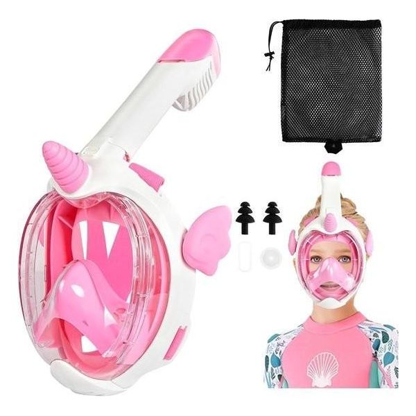 Set Da Snorkeling Per Bambini: Maschera Da Snorkeling Con Campo Visivo Di 180°, Antiappannamento E A Prova Di Perdite, Sistema Di Respirazione Migliorato, Top Snorkel Asciutto.-image