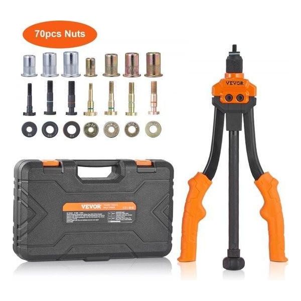 Set Di Pinze Per Rivetti, Pinze Per Rivetti Ciechi, Pinze Per Rivetti Da 350 Mm, 7 Set Di Dadi E Mandrini, Utensile Per Rivetti M6, M8, M10, Pinza Professionale Per Rivetti, Martello Per Rivetti, Pinza Per Rivetti A Filo-image