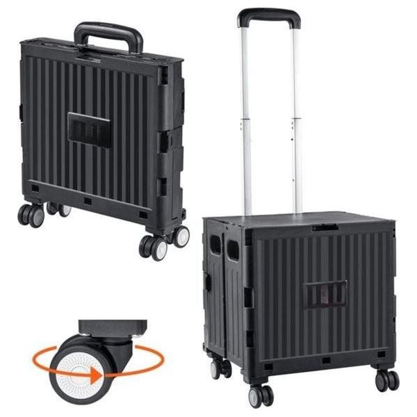 Carrello Spesa Pieghevole - Multifunzionale - Capacità Di Carico 50 Kg - Ruote Girevoli A 360° - Spazio Di Stoccaggio 101 L-image