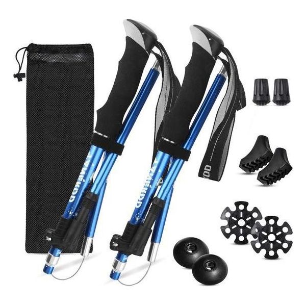 Bastoncini Da Nordic Walking - Bastoncini Da Passeggio | Bastoncini Da Passeggio Leggeri, Pieghevoli E Regolabili Con Borsa E Accessori, Di .-image