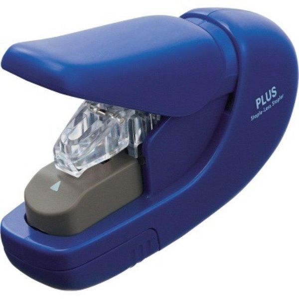Plus Japan 31147 Cucitrice Senza Punti Metallici - Blu, Fino A 5 Fogli-image