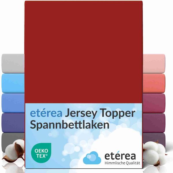 EtéRea Comfort Jersey Topper Lenzuolo Teso Ciliegia 180X200 - 200X200 Cm-image
